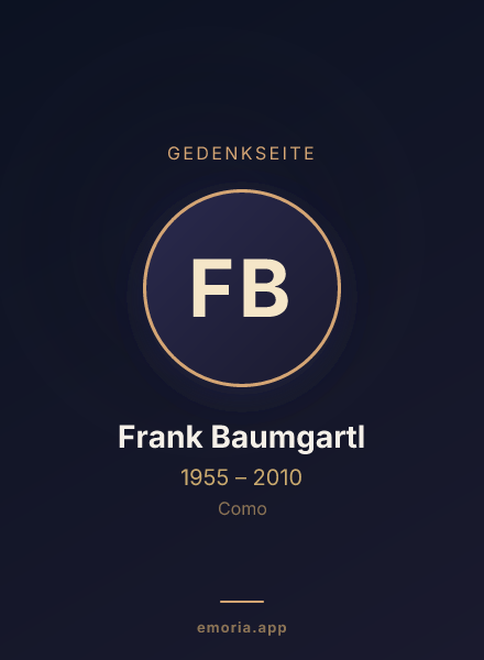 Gedenkportrait von Frank Baumgartl