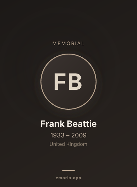 Memorial portrait of Frank Beattie