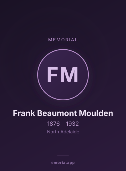 Memorial portrait of Frank Beaumont Moulden