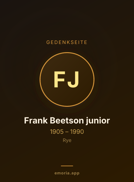 Gedenkportrait von Frank Beetson junior