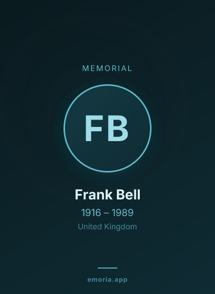 Memorial portrait of Frank Bell