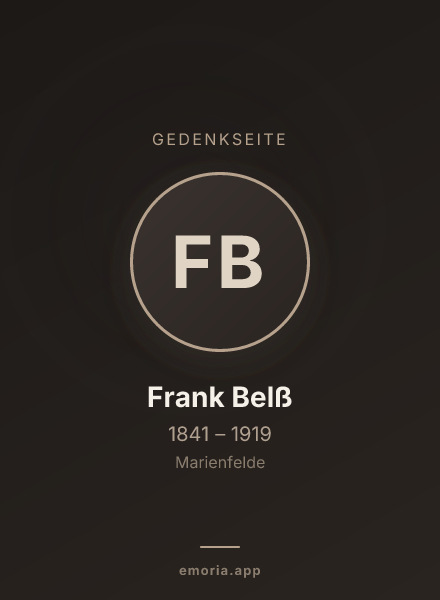 Gedenkportrait von Frank Belß