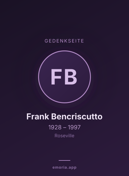 Gedenkportrait von Frank Bencriscutto