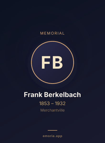 Memorial portrait of Frank Berkelbach