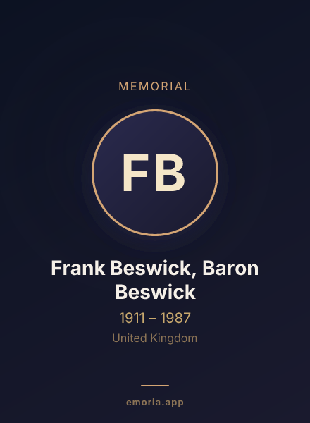 Memorial portrait of Frank Beswick, Baron Beswick
