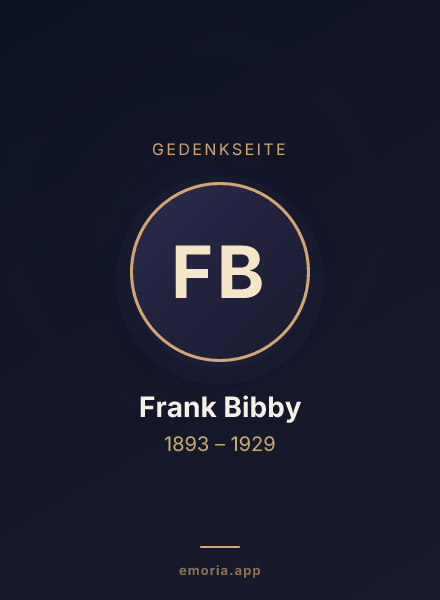 Gedenkportrait von Frank Bibby