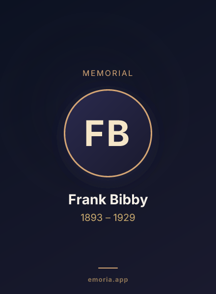 Memorial portrait of Frank Bibby