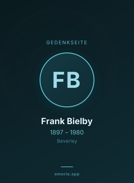 Gedenkportrait von Frank Bielby