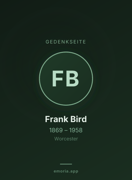 Gedenkportrait von Frank Bird