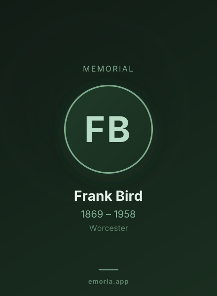 Memorial portrait of Frank Bird