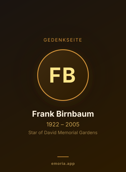 Gedenkportrait von Frank Birnbaum