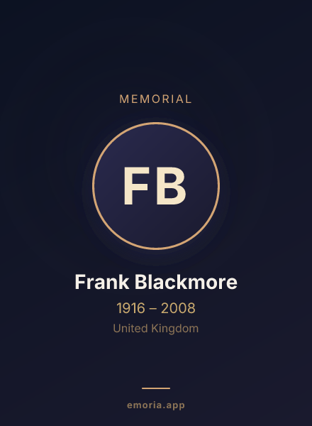 Memorial portrait of Frank Blackmore