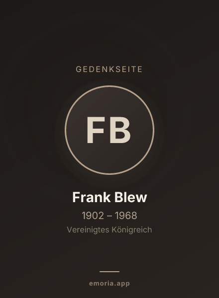 Gedenkportrait von Frank Blew