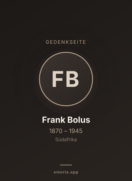 Gedenkportrait von Frank Bolus