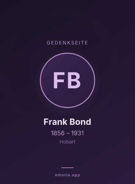 Gedenkportrait von Frank Bond
