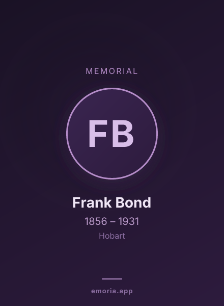 Memorial portrait of Frank Bond