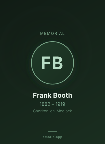 Memorial portrait of Frank Booth
