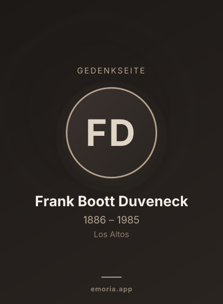 Gedenkportrait von Frank Boott Duveneck