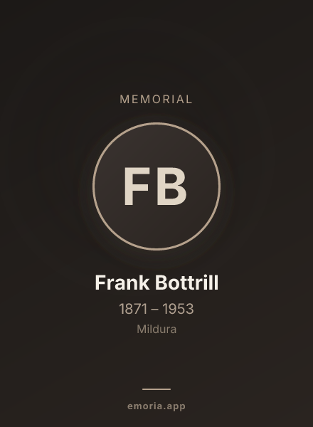 Memorial portrait of Frank Bottrill
