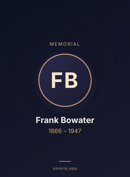 Memorial portrait of Frank Bowater