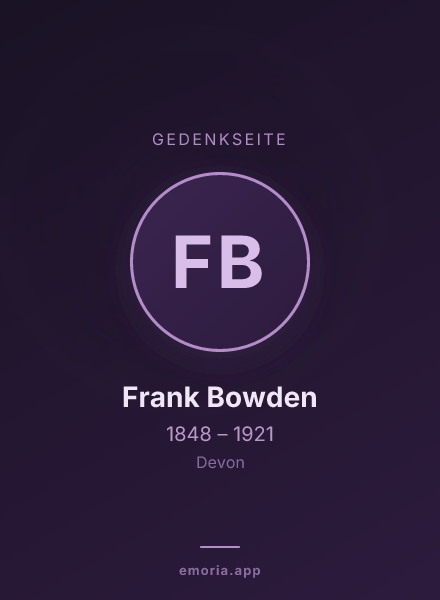 Gedenkportrait von Frank Bowden