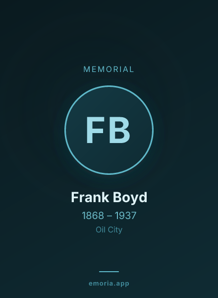 Memorial portrait of Frank Boyd