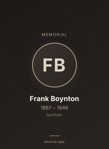 Memorial portrait of Frank Boynton