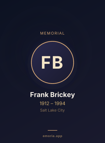 Memorial portrait of Frank Brickey