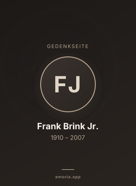 Gedenkportrait von Frank Brink Jr.
