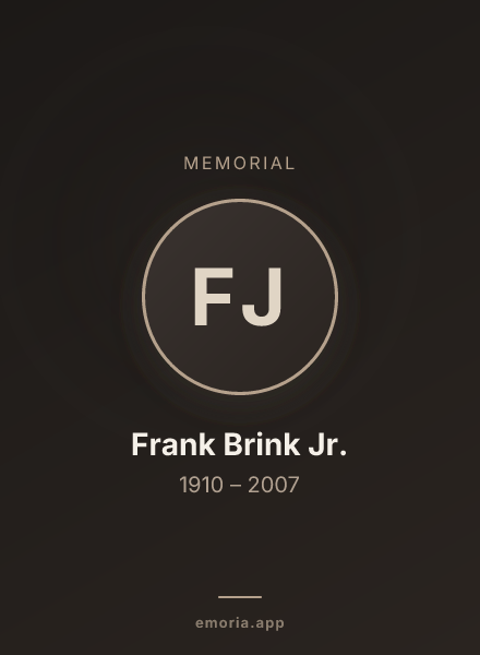 Memorial portrait of Frank Brink Jr.