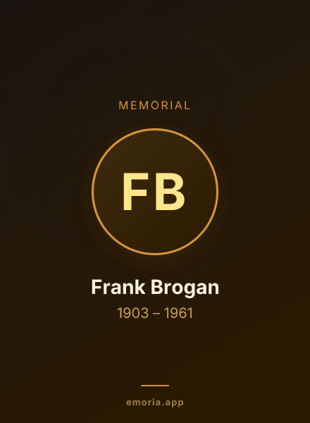 Memorial portrait of Frank Brogan