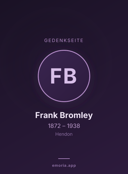 Gedenkportrait von Frank Bromley