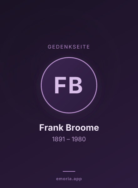 Gedenkportrait von Frank Broome