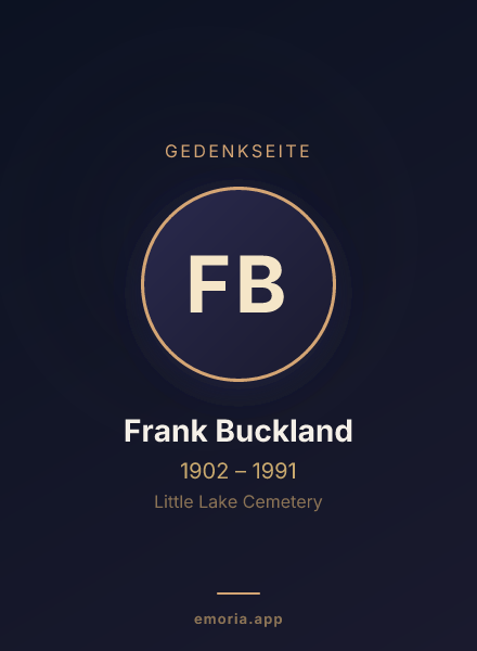 Gedenkportrait von Frank Buckland