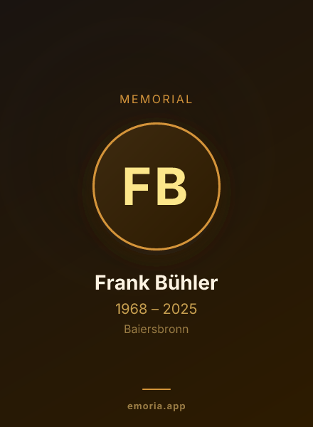 Memorial portrait of Frank Bühler