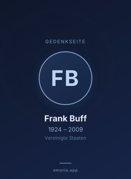 Gedenkportrait von Frank Buff