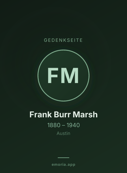 Gedenkportrait von Frank Burr Marsh