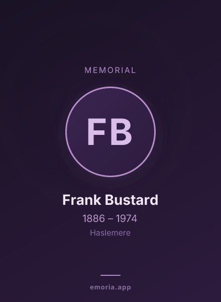 Memorial portrait of Frank Bustard