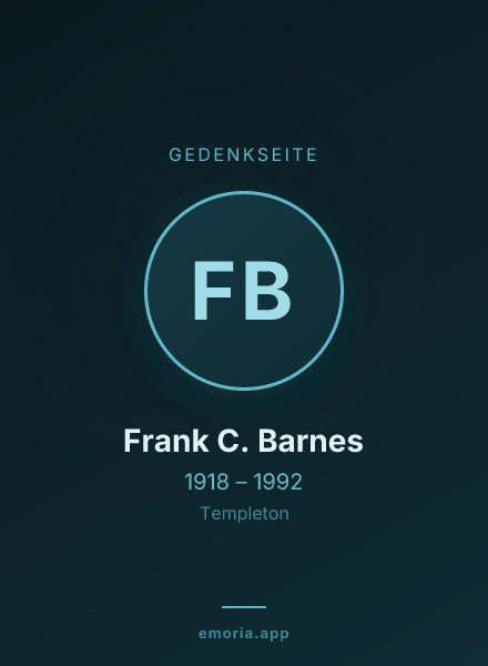 Gedenkportrait von Frank C. Barnes