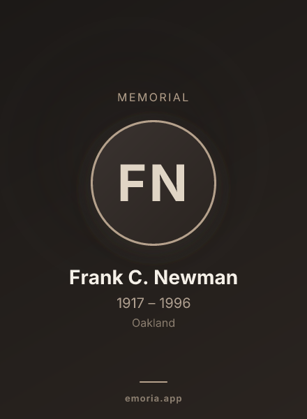 Memorial portrait of Frank C. Newman