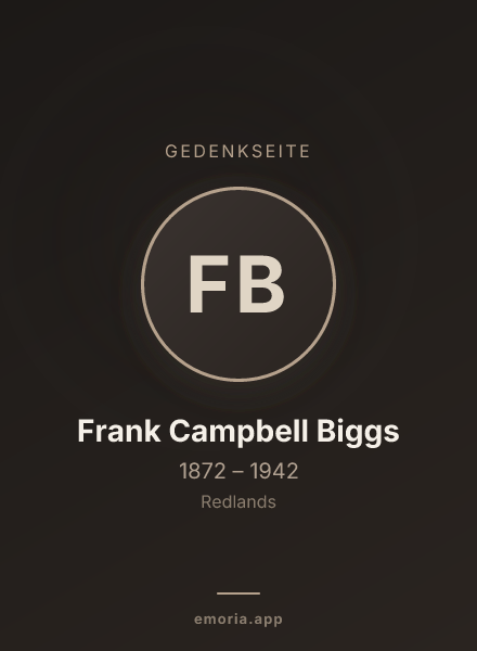 Gedenkportrait von Frank Campbell Biggs