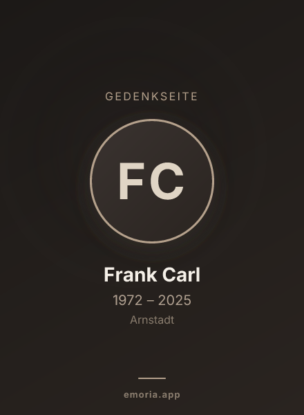 Gedenkportrait von Frank Carl