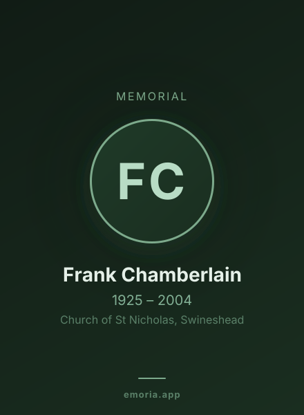 Memorial portrait of Frank Chamberlain