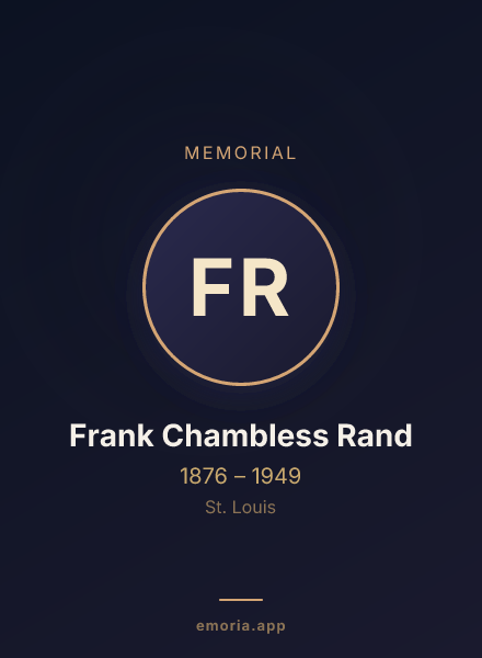 Memorial portrait of Frank Chambless Rand