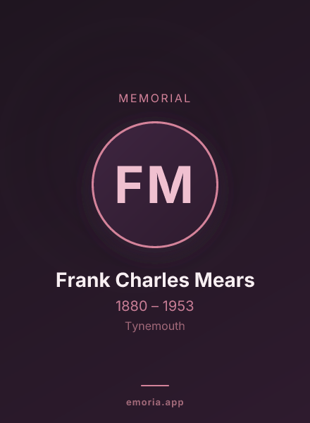Memorial portrait of Frank Charles Mears