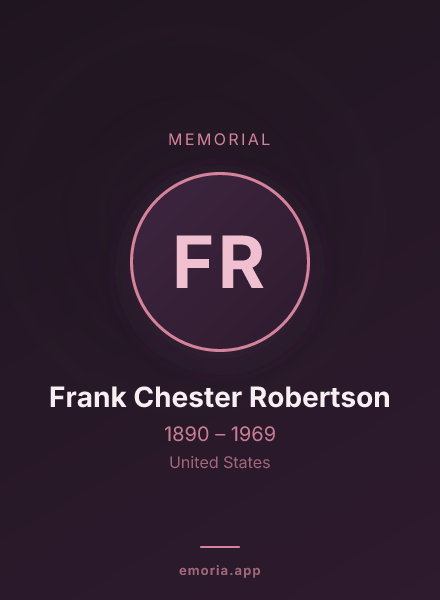 Memorial portrait of Frank Chester Robertson