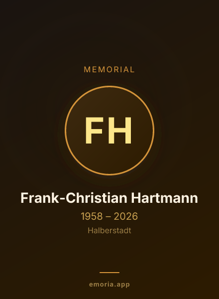 Memorial portrait of Frank-Christian Hartmann