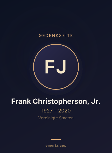 Gedenkportrait von Frank Christopherson, Jr.