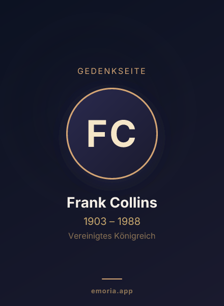 Gedenkportrait von Frank Collins