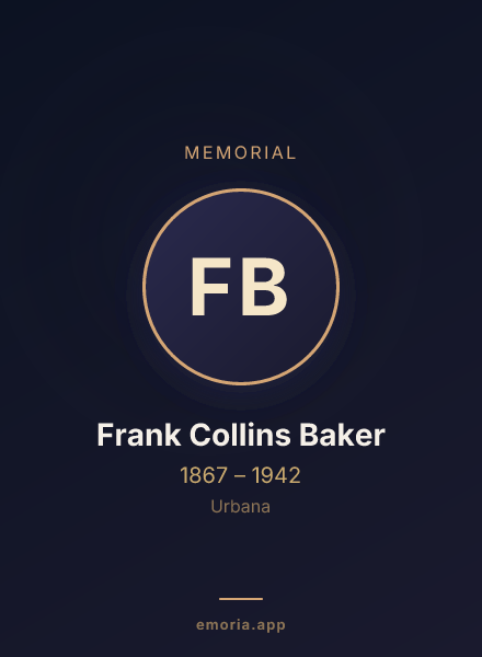 Memorial portrait of Frank Collins Baker